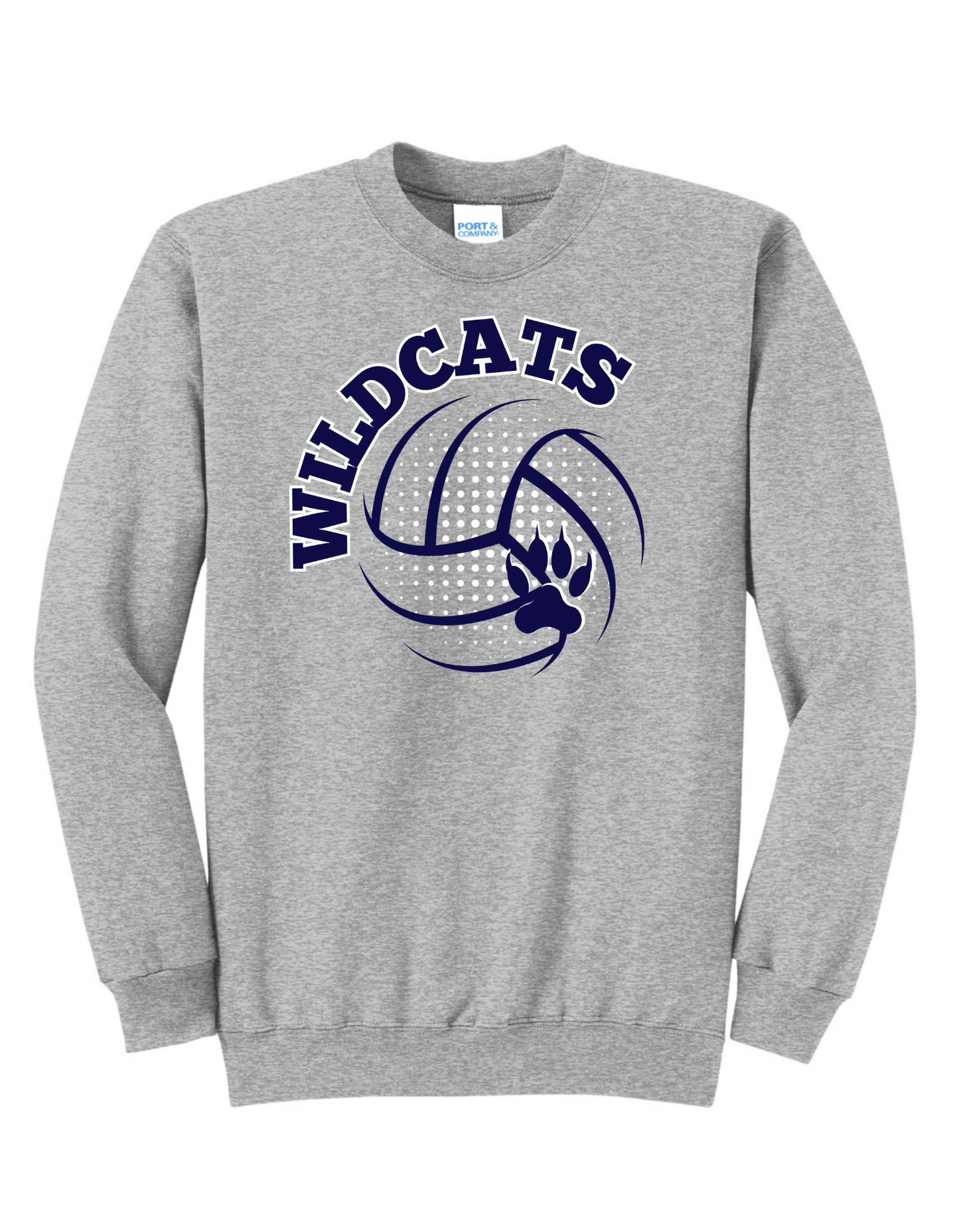 Athletic Gray Volleyball Design 1 Crewneck Sweatshirt