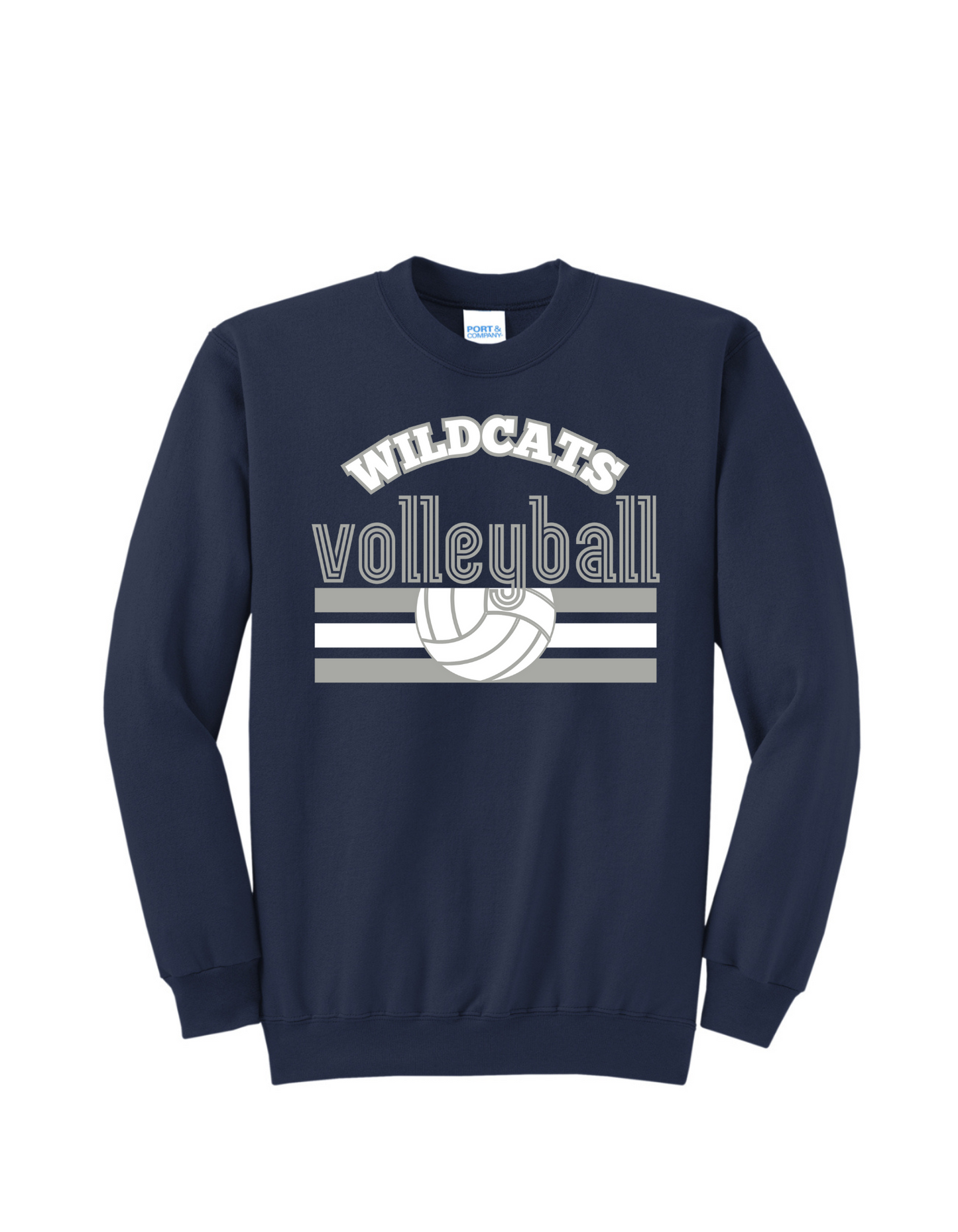 Navy Volleyball Design 2 Crewneck Sweatshirt