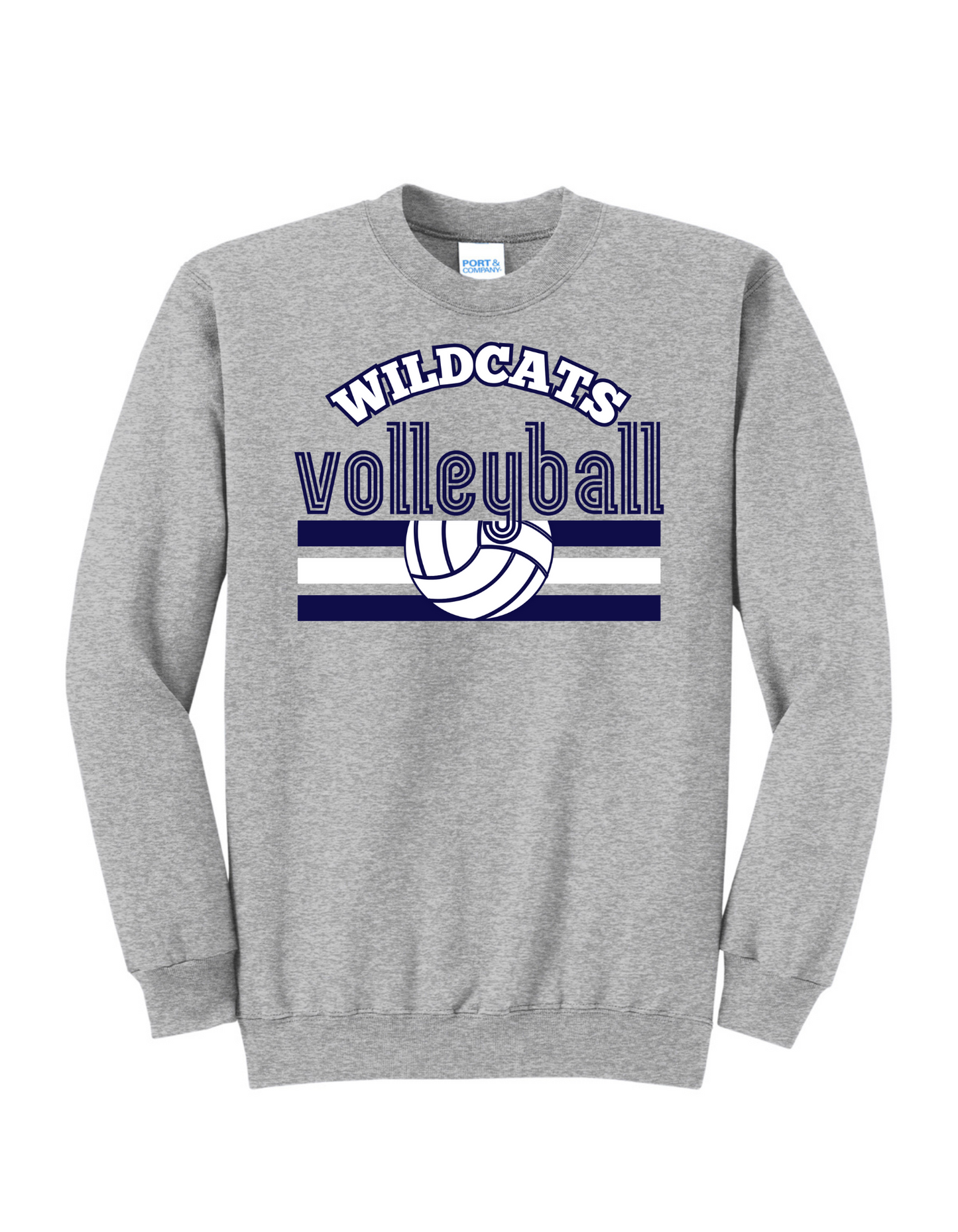 Athletic Gray Volleyball Design 2 Crewneck Sweatshirt