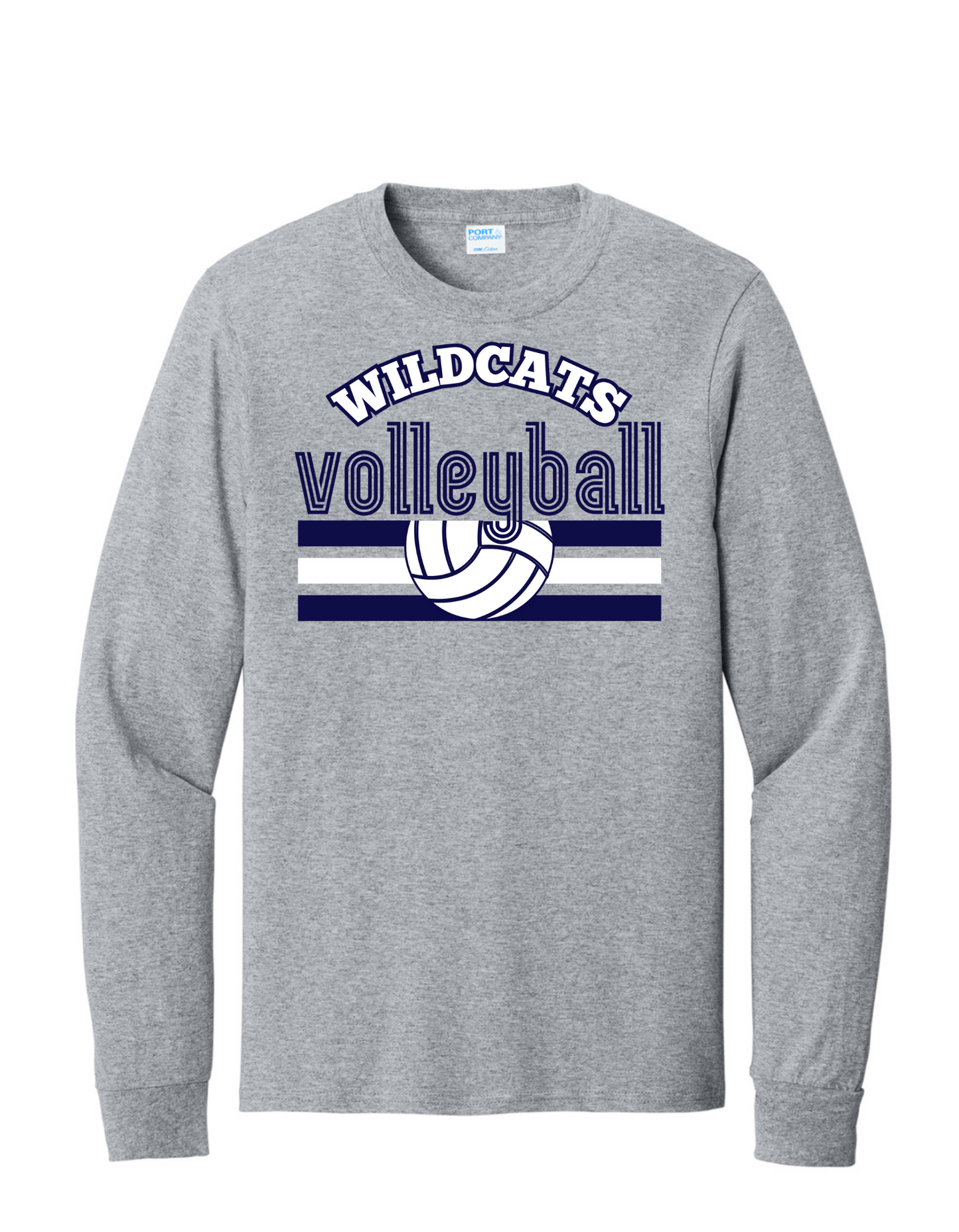 Athletic Gray Volleyball Design 2 Long Sleeve Tee