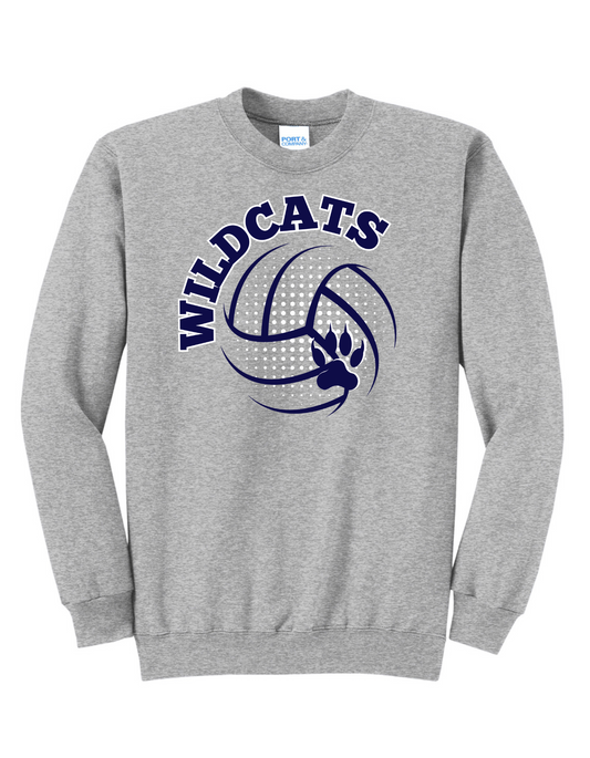 Athletic Gray Volleyball Design 1 Crewneck Sweatshirt