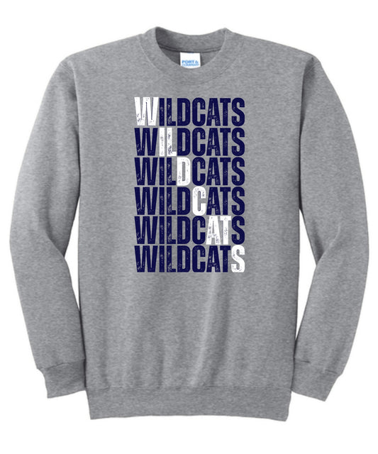 Youth-Adult Athletic Heather Gray Unisex Port & Company Crewneck Sweatshirt with Design 1