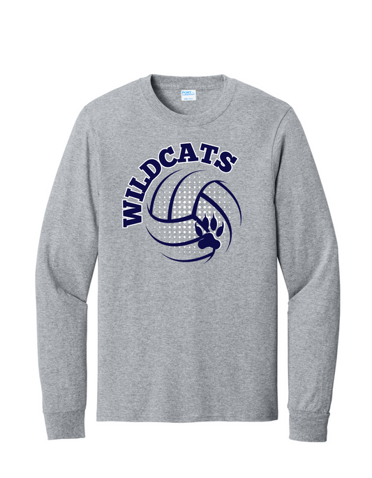 Athletic Gray Volleyball Design 1 Long Sleeve Tee