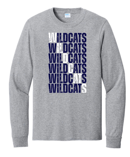 Youth-Adult Athletic Gray Unisex Port & Company Long Sleeve Tee with Design 1