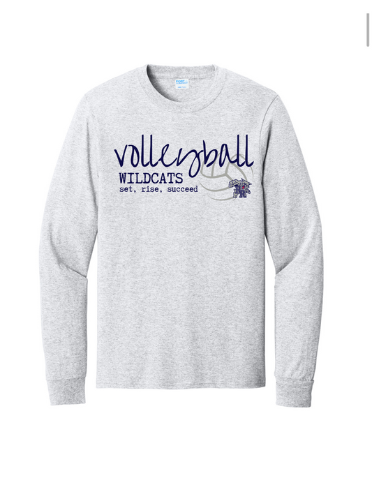 Ash Gray Volleyball Design 3 Long Sleeve Tee