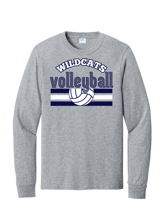Athletic Gray Volleyball Design 2 Long Sleeve Tee
